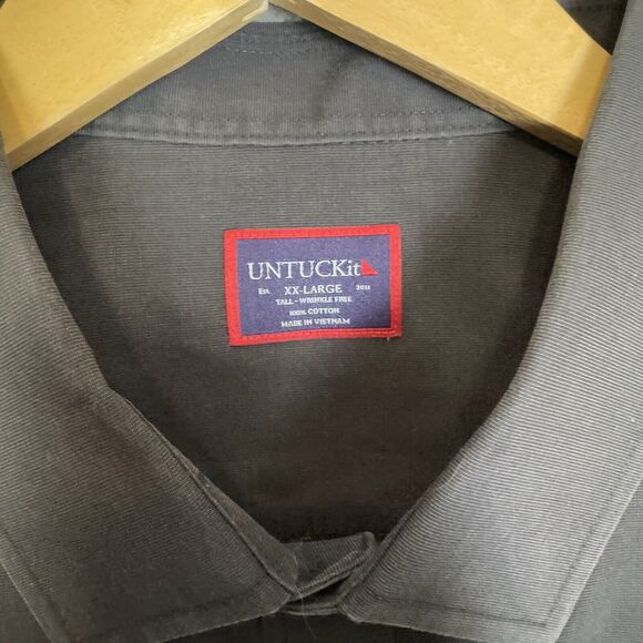 Untuckit Shirt Men's 2XLT Black Long Sleeve Button‎ Up Casual Wrinkle Free - Picture 3 of 6